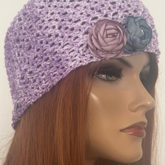 Hand Knits 2 Love cotton Headband Headwrap Bandana Satin Flowers Beads Ombre Hip main image 9